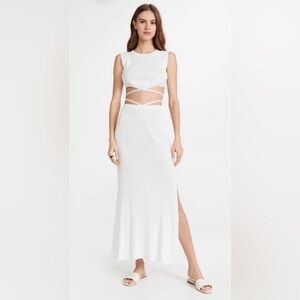 Devon Windsor Women's Ribbed Set Seraphina Top Sage Skirt White Size XS/Small